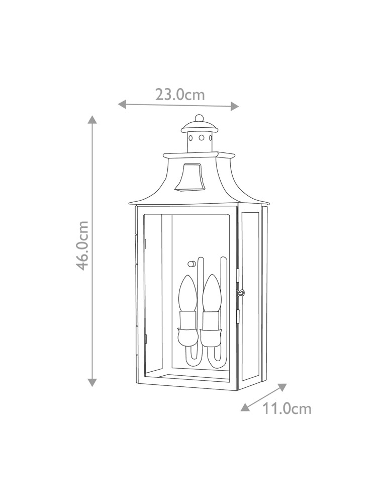 Elstead Lighting Latarnia naścienna Kendal - 2 źródła światła IP44 KENDAL