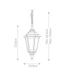 Lampy zewnętrzne wiszące - Elstead Lighting Latarnia wisząca Kinsale - 1 źródło światła IP44 KINSALE-CHAIN - product 6