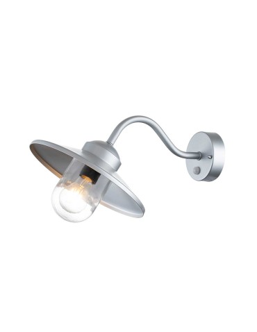 Elstead Lighting Latarnia naścienna z czujnikiem PIR Klampenborg - 1 źródło światła - Srebrna IP44 KLAMPENBORG-PIR-SIL