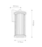Elstead Lighting Średnia latarnia naścienna Barras - 1 źródło światła IP44 KL-BARRAS2-M-BK Elstead Lighting Średnia latarnia naścienna Barras - 1 źródło światła IP44 KL-BARRAS2-M-BK