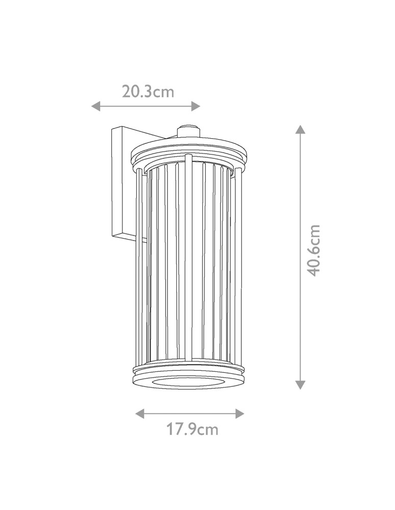 Elstead Lighting Średnia latarnia naścienna Barras - 1 źródło światła IP44 KL-BARRAS2-M-BK Elstead Lighting Średnia latarnia naścienna Barras - 1 źródło światła IP44 KL-BARRAS2-M-BK