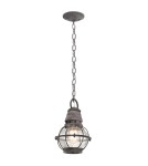 Lampy zewnętrzne wiszące - Elstead Lighting Mała latarnia wisząca Bridge Point - 1 źródło światła - Postarzany cynk IP44 KL-BRIDGEPOINT8S - product 1