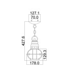 Lampy zewnętrzne wiszące - Elstead Lighting Mała latarnia wisząca Bridge Point - 1 źródło światła - Postarzany cynk IP44 KL-BRIDGEPOINT8S - product 5