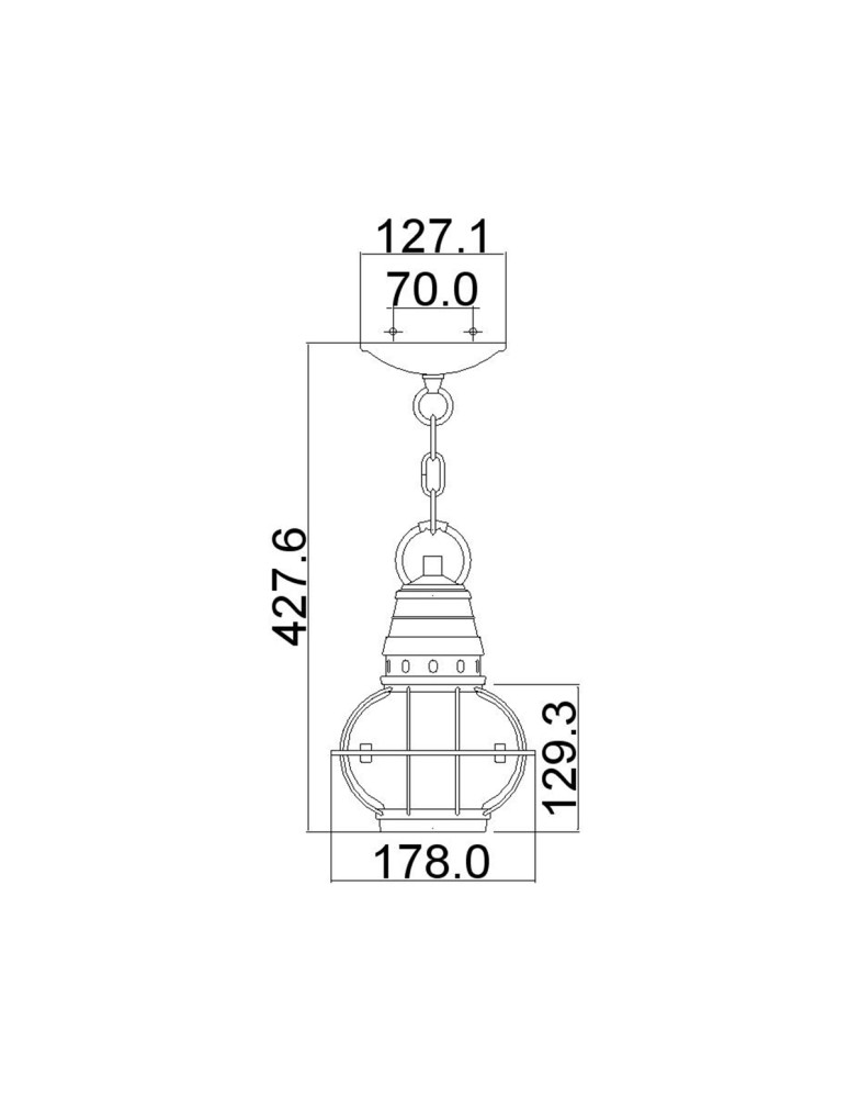 Elstead Lighting Mała latarnia wisząca Bridge Point - 1 źródło światła - Postarzany cynk IP44 KL-BRIDGEPOINT8S