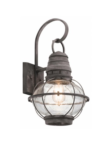 Elstead Lighting Duża latarnia naścienna Bridge Point - 1 źródło światła - Postarzany cynk IP44 KL-BRIDGEPOINT-L