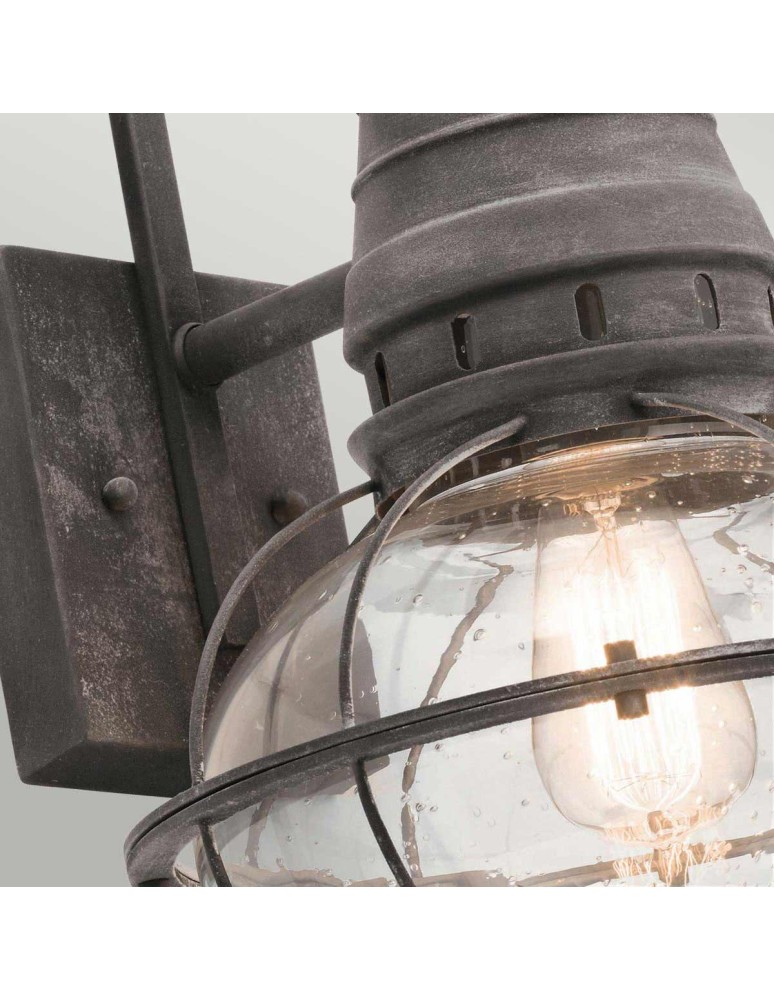 Elstead Lighting Duża latarnia naścienna Bridge Point - 1 źródło światła - Postarzany cynk IP44 KL-BRIDGEPOINT-L