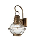 Kinkiety zewnętrzne - Elstead Lighting Duża latarnia naścienna Bridge Point - 1 źródło światła - Naturalny mosiądz IP44 KL-BRIDGEPOINT-L-NBR - product 1