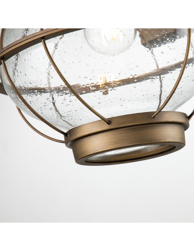 Elstead Lighting Duża latarnia naścienna Bridge Point - 1 źródło światła - Naturalny mosiądz IP44 KL-BRIDGEPOINT-L-NBR