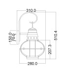 Kinkiety zewnętrzne - Elstead Lighting Duża latarnia naścienna Bridge Point - 1 źródło światła - Naturalny mosiądz IP44 KL-BRIDGEPOINT-L-NBR - product 6