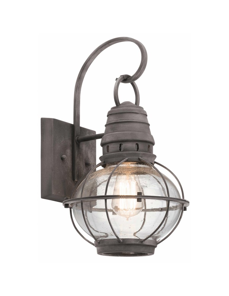Elstead Lighting Średnia latarnia naścienna Bridge Point - 1 źródło światła - Postarzany cynk IP44 KL-BRIDGEPOINT-M