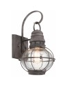 Elstead Lighting Średnia latarnia naścienna Bridge Point - 1 źródło światła - Postarzany cynk IP44 KL-BRIDGEPOINT-M