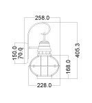 Kinkiety zewnętrzne - Elstead Lighting Średnia latarnia naścienna Bridge Point - 1 źródło światła - Postarzany cynk IP44 KL-BRIDGEPOINT-M - product 5