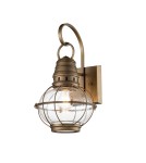 Kinkiety zewnętrzne - Elstead Lighting Średnia latarnia naścienna Bridge Point - 1 źródło światła - Naturalny mosiądz IP44 KL-BRIDGEPOINT-M-NB - product 1