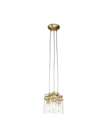 Elstead Lighting Lampa wisząca Brinley - 3 źródła światła - Szczotkowany mosiądz KL-BRINLEY3-BB