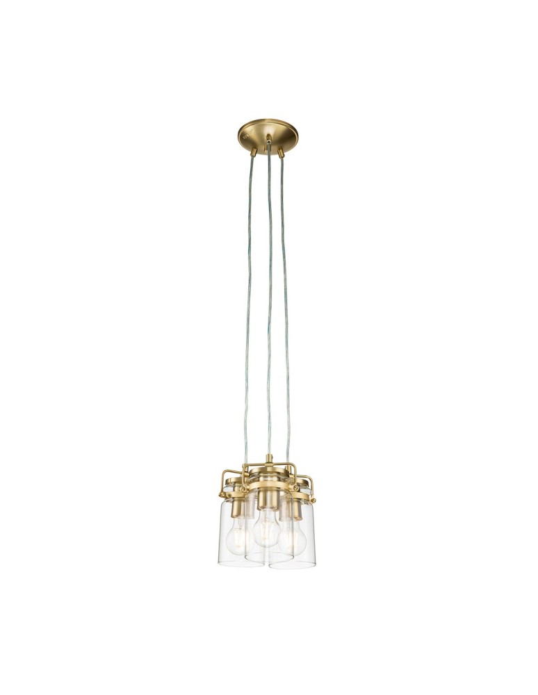Elstead Lighting Lampa wisząca Brinley - 3 źródła światła - Szczotkowany mosiądz KL-BRINLEY3-BB