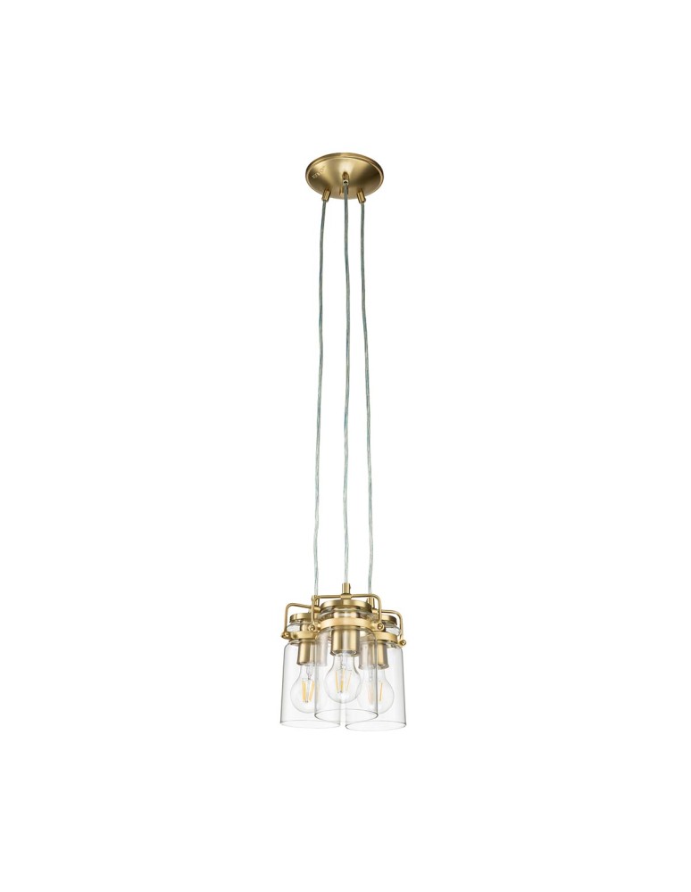 Lampy wiszące - Elstead Lighting Lampa wisząca Brinley - 3 źródła światła - Szczotkowany mosiądz KL-BRINLEY3-BB - product kolory-swiatla.pl 2
