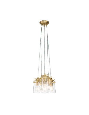 Elstead Lighting Lampa wisząca Brinley - 6 źródeł światła - Szczotkowany mosiądz KL-BRINLEY6-BB