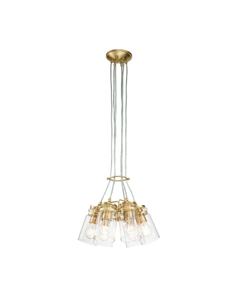 Elstead Lighting Lampa wisząca Brinley - 6 źródeł światła - Szczotkowany mosiądz KL-BRINLEY6-BB Elstead Lighting Lampa wisząca Brinley - 6 źródeł światła - Szczotkowany mosiądz KL-BRINLEY6-BB