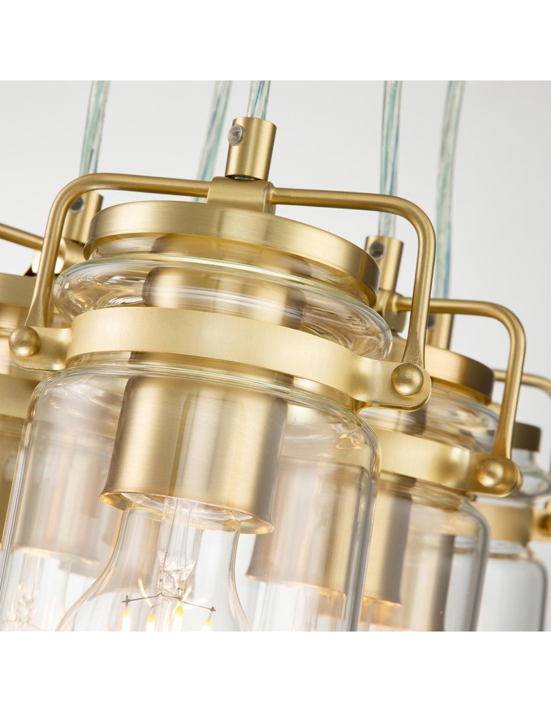 Elstead Lighting Lampa wisząca Brinley - 6 źródeł światła - Szczotkowany mosiądz KL-BRINLEY6-BB Elstead Lighting Lampa wisząca Brinley - 6 źródeł światła - Szczotkowany mosiądz KL-BRINLEY6-BB