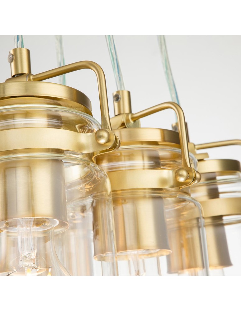 Elstead Lighting Lampa wisząca Brinley - 6 źródeł światła - Szczotkowany mosiądz KL-BRINLEY6-BB Elstead Lighting Lampa wisząca Brinley - 6 źródeł światła - Szczotkowany mosiądz KL-BRINLEY6-BB