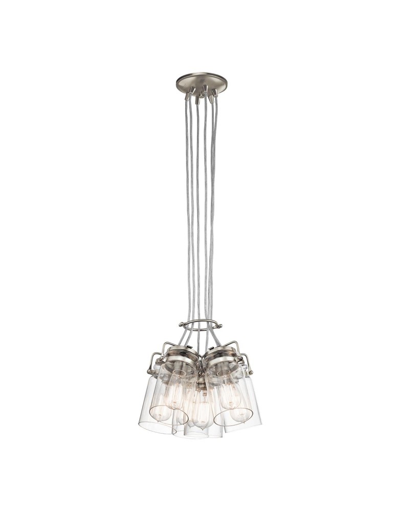 Elstead Lighting Lampa wisząca Brinley - 6 źródeł światła - Szczotkowany nikiel KL-BRINLEY6-NI Elstead Lighting Lampa wisząca Brinley - 6 źródeł światła - Szczotkowany nikiel KL-BRINLEY6-NI