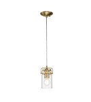 Elstead Lighting Mała lampa wisząca Brinley - 1 źródło światła - Szczotkowany mosiądz KL-BRINLEY-MP-BB Elstead Lighting Mała lampa wisząca Brinley - 1 źródło światła - Szczotkowany mosiądz KL-BRINLEY-MP-BB
