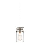 Elstead Lighting Mała lampa wisząca Brinley - 1 źródło światła - Szczotkowany nikiel KL-BRINLEY-MP-NI Elstead Lighting Mała lampa wisząca Brinley - 1 źródło światła - Szczotkowany nikiel KL-BRINLEY-MP-NI