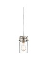 Elstead Lighting Mała lampa wisząca Brinley - 1 źródło światła - Szczotkowany nikiel KL-BRINLEY-MP-NI Elstead Lighting Mała lampa wisząca Brinley - 1 źródło światła - Szczotkowany nikiel KL-BRINLEY-MP-NI