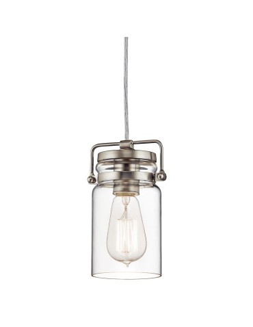 Elstead Lighting Mała lampa wisząca Brinley - 1 źródło światła - Szczotkowany nikiel KL-BRINLEY-MP-NI - produkt 2