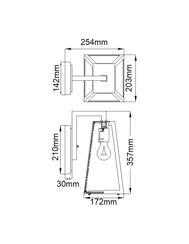 Elstead Lighting Średnia latarnia naścienna Delison - 1 źródło światła IP44 KL-DELISON-M-RZ