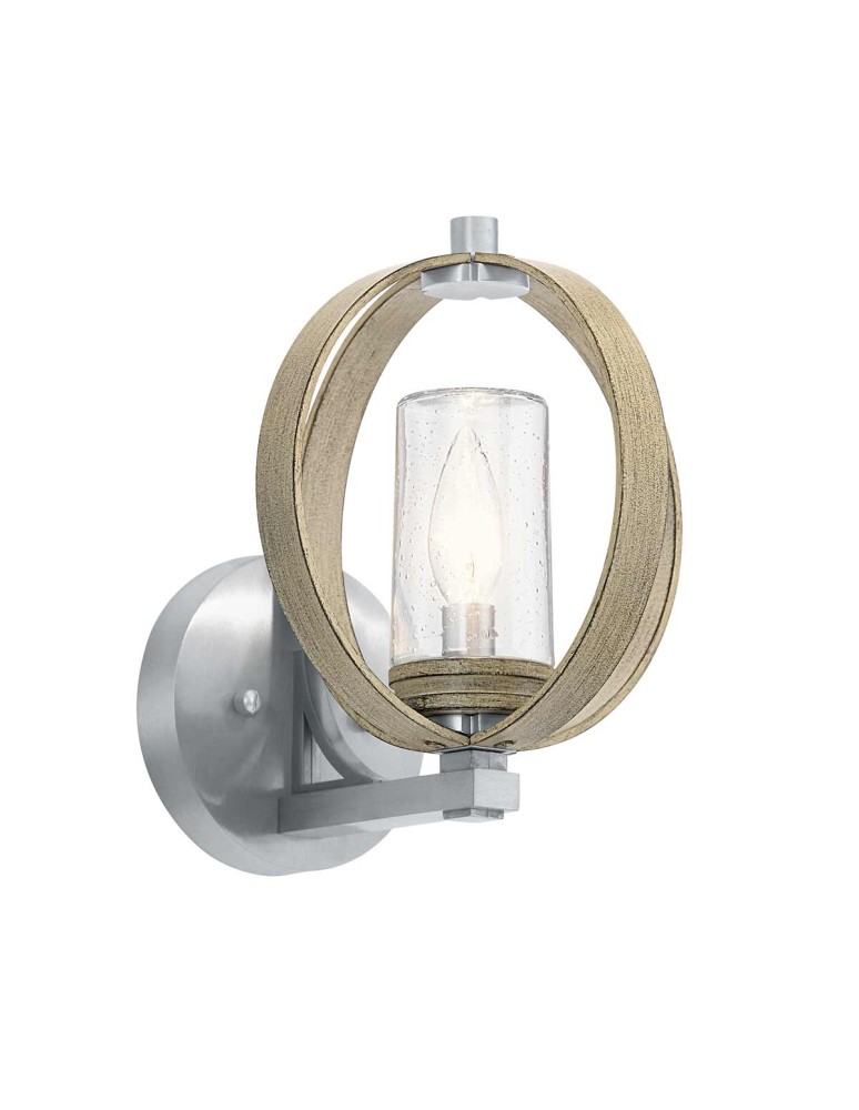 Elstead Lighting Latarnia naścienna Grand Bank - 1 źródło światła - Postarzana antyczna szarość / Szczotkowane aluminium