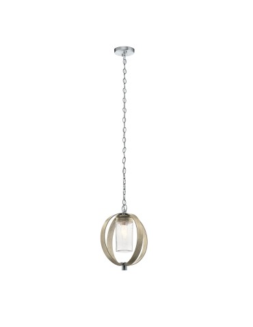 Elstead Lighting Latarnia wisząca Grand Bank - 1 źródło światła - Postarzana antyczna szarość / Szczotkowane aluminium I