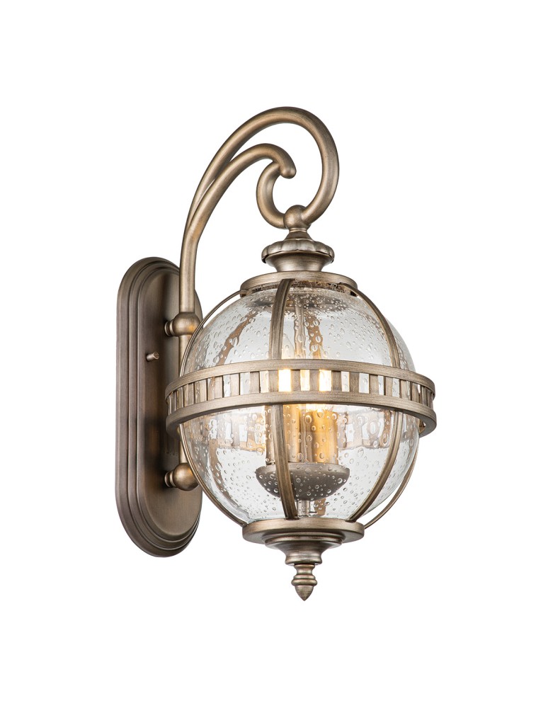 Elstead Lighting Mała latarnia naścienna Halleron - 2 źródła światła - Oksydowany brąz IP44 KL-HALLERON-2S-BU