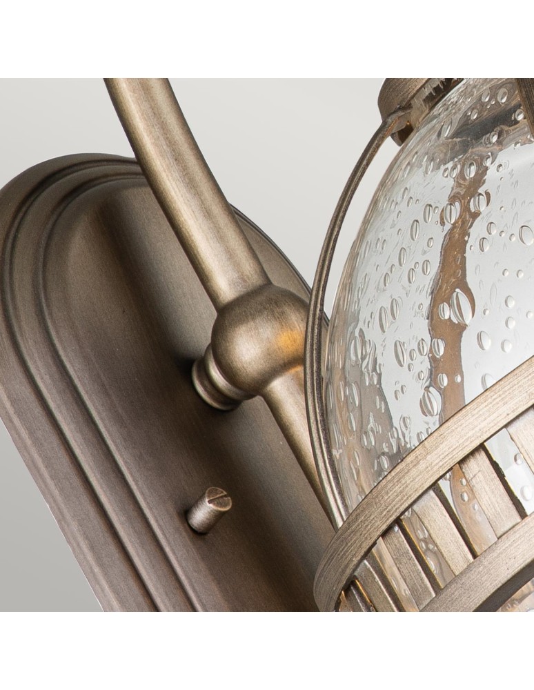 Elstead Lighting Mała latarnia naścienna Halleron - 2 źródła światła - Oksydowany brąz IP44 KL-HALLERON-2S-BU