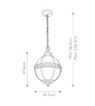 Elstead Lighting Latarnia wisząca Halleron - 3 źródła światła - Oksydowany brąz IP44 KL-HALLERON-8M-BU Elstead Lighting Latarnia wisząca Halleron - 3 źródła światła - Oksydowany brąz IP44 KL-HALLERON-8M-BU
