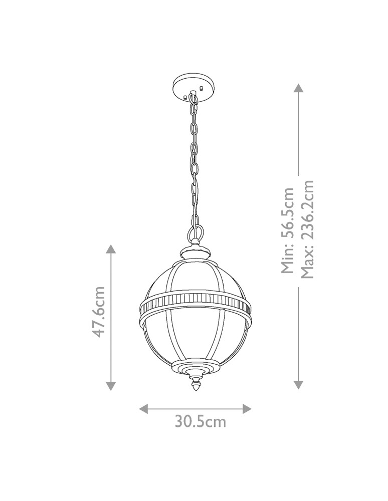 Elstead Lighting Latarnia wisząca Halleron - 3 źródła światła - Oksydowany brąz IP44 KL-HALLERON-8M-BU Elstead Lighting Latarnia wisząca Halleron - 3 źródła światła - Oksydowany brąz IP44 KL-HALLERON-8M-BU