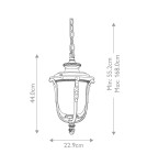 Lampy zewnętrzne wiszące - Elstead Lighting Średnia latarnia wisząca Luverne - 1 źródło światła IP23 KL-LUVERNE8-M - product 6