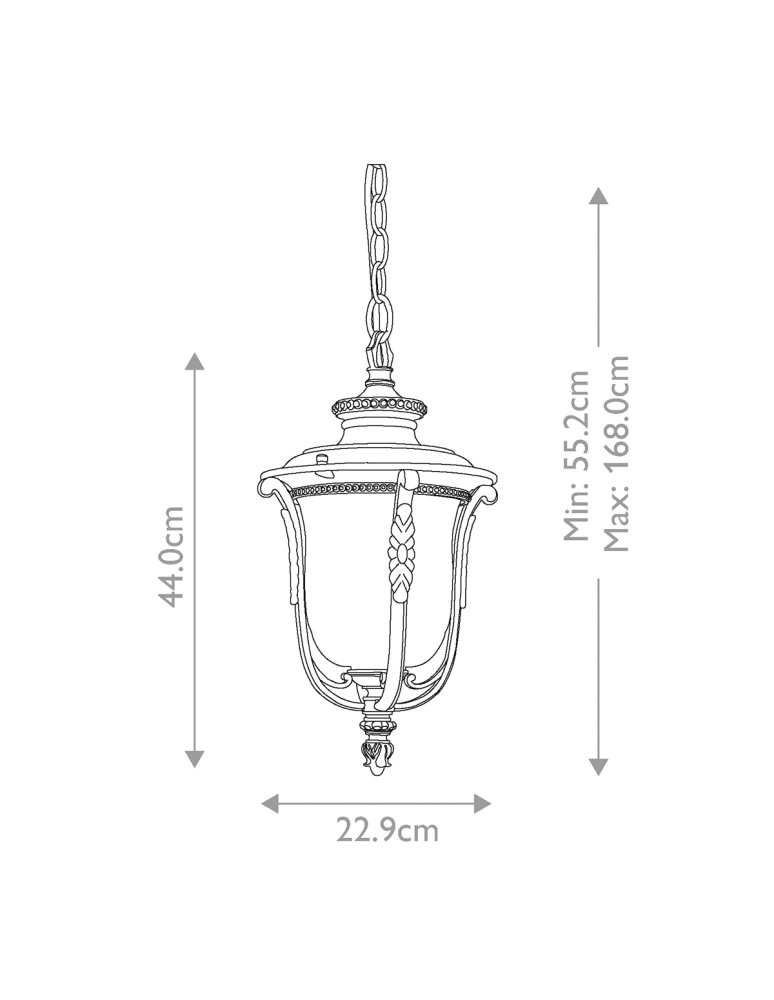 Elstead Lighting Średnia latarnia wisząca Luverne - 1 źródło światła IP23 KL-LUVERNE8-M