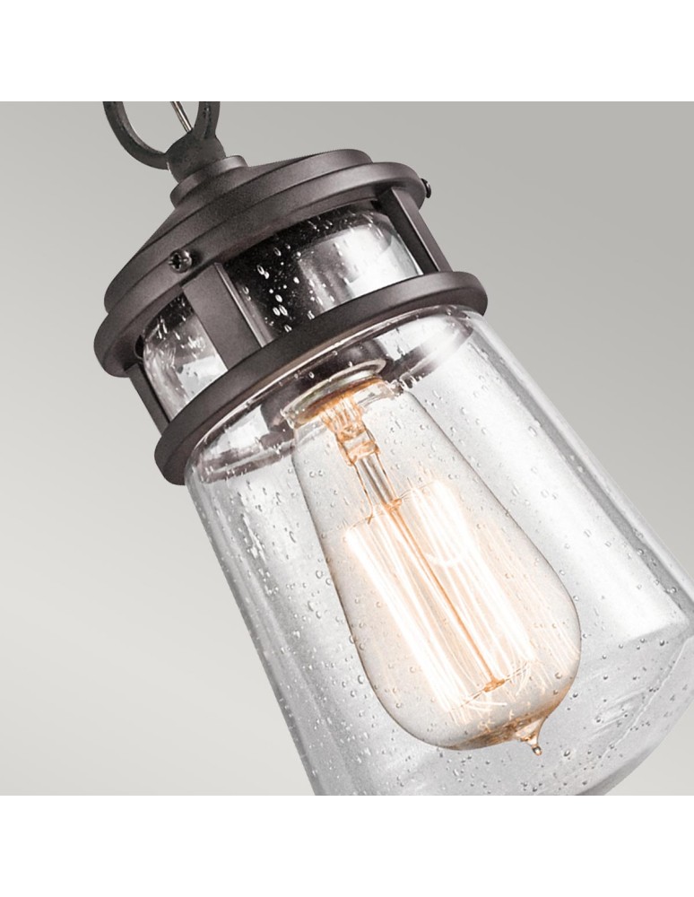 Elstead Lighting Mała latarnia wisząca Lyndon - 1 źródło światła - Brąz architektoniczny IP44 KL-LYNDON8-S-AZ