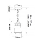 Lampy zewnętrzne wiszące - Elstead Lighting Mała latarnia wisząca Lyndon - 1 źródło światła - Brąz architektoniczny IP44 KL-LYNDON8-S-AZ - product 5