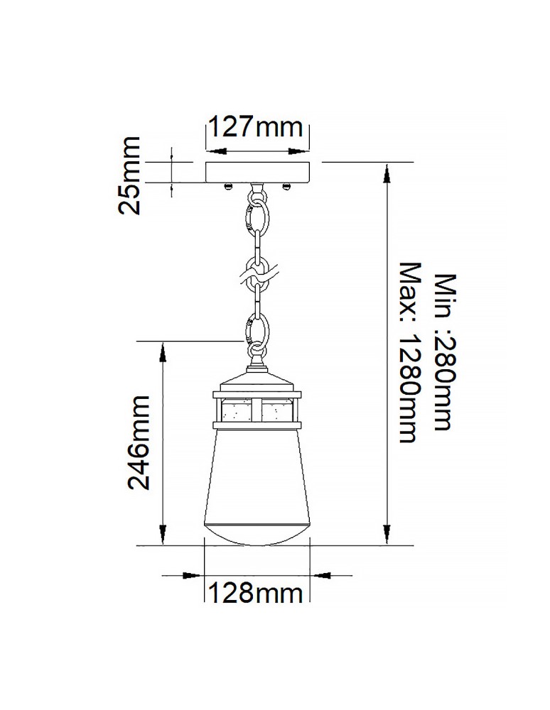 Elstead Lighting Mała latarnia wisząca Lyndon - 1 źródło światła - Brąz architektoniczny IP44 KL-LYNDON8-S-AZ