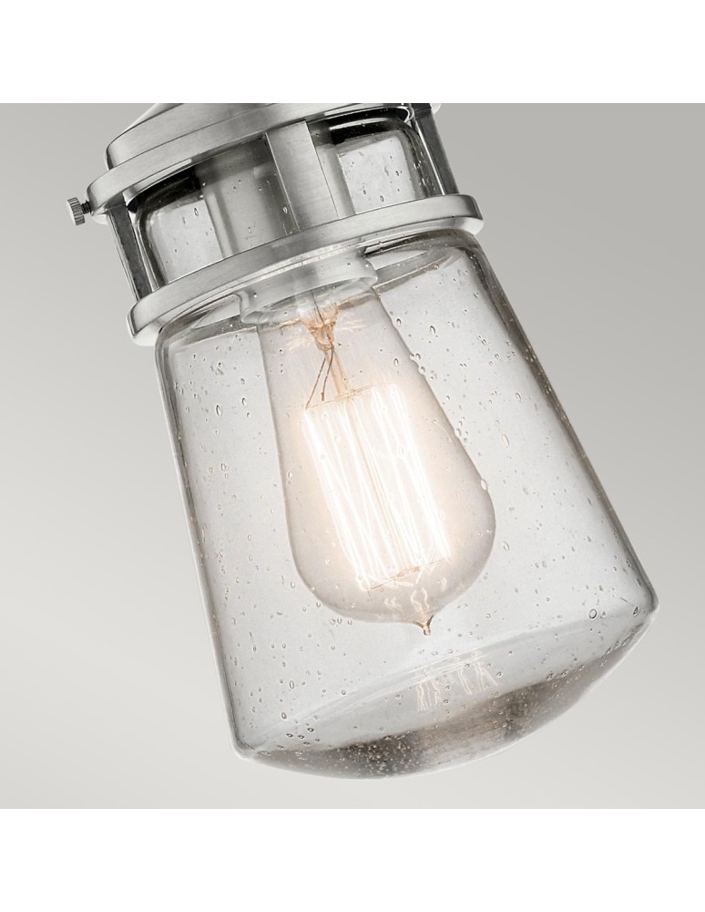 Elstead Lighting Mała latarnia wisząca Lyndon - 1 źródło światła - Szczotkowane aluminium IP44 KL-LYNDON8-S-BA