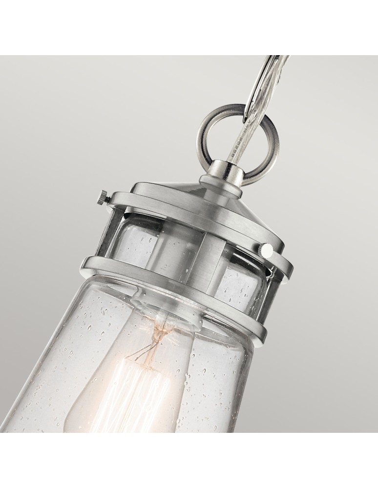 Elstead Lighting Mała latarnia wisząca Lyndon - 1 źródło światła - Szczotkowane aluminium IP44 KL-LYNDON8-S-BA
