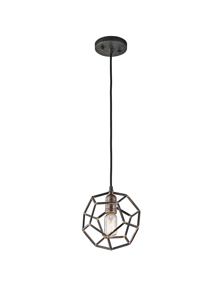 Elstead Lighting Mała lampa wisząca Rocklyn - 1 źródło światła - Surowa stal KL-ROCKLYN-MP-RS Elstead Lighting Mała lampa wisząca Rocklyn - 1 źródło światła - Surowa stal KL-ROCKLYN-MP-RS