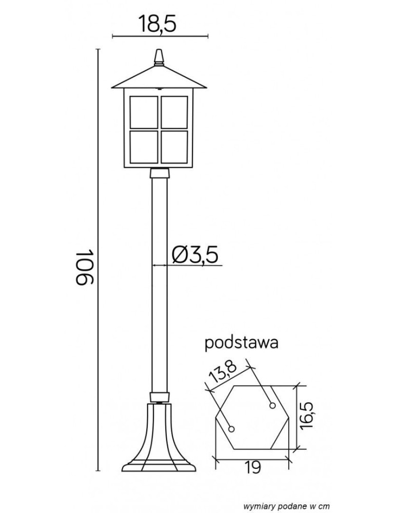 Lampy ogrodowe stojące - SU-MA Wenecja 106 cm K 5002/2 KW Stojąca - product kolory-swiatla.pl 6