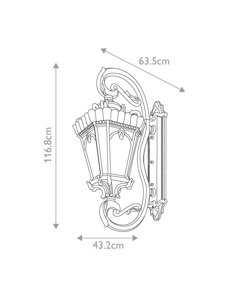 Elstead Lighting Bardzo duża latarnia naścienna Tournai - 4 źródła światła IP44 KL-TOURNAI1G-XL
