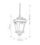 Lampy zewnętrzne wiszące - Elstead Lighting Bardzo duża latarnia wisząca Tournai - 3 źródła światła IP44 KL-TOURNAI8-XL - product 4