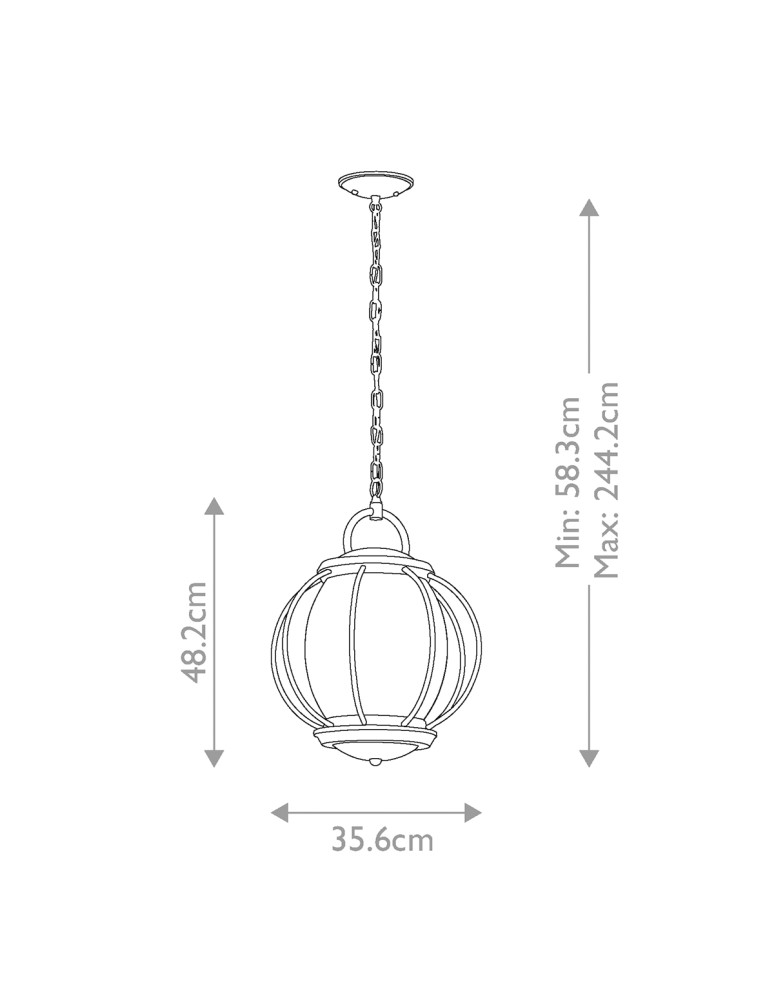 Elstead Lighting Duża latarnia wisząca Vandalia - 3 źródła światła IP44 KL-VANDALIA8-L