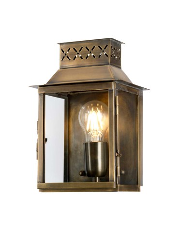 Elstead Lighting Latarnia naścienna Lambeth Palace - 1 źródło światła - Postarzany mosiądz IP44 LAMBETH-PALACE