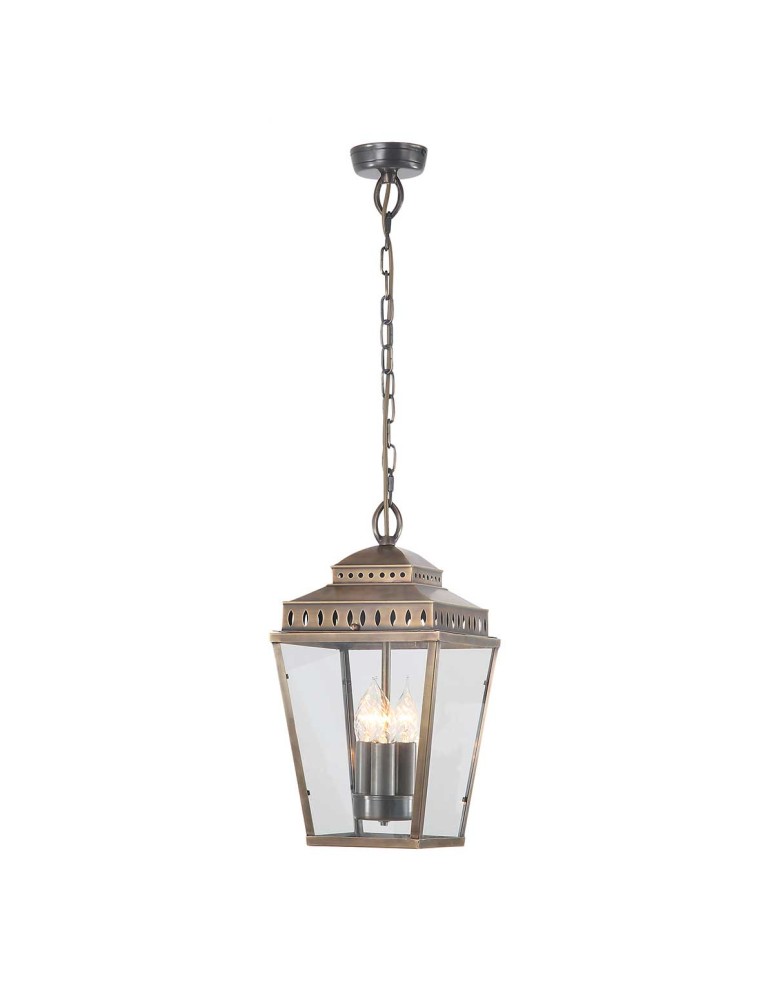 Elstead Lighting Latarnia wisząca Mansion House - 3 źródła światła - Postarzany mosiądz IP44 MANSION-HOUSE8-BR